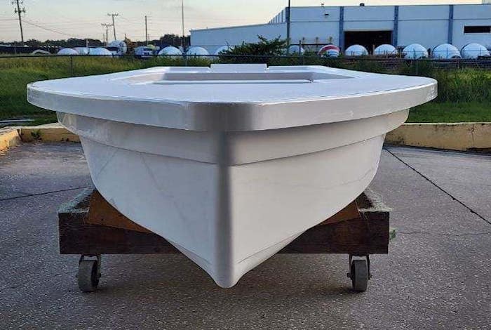 Hull and deck of inshore skiff